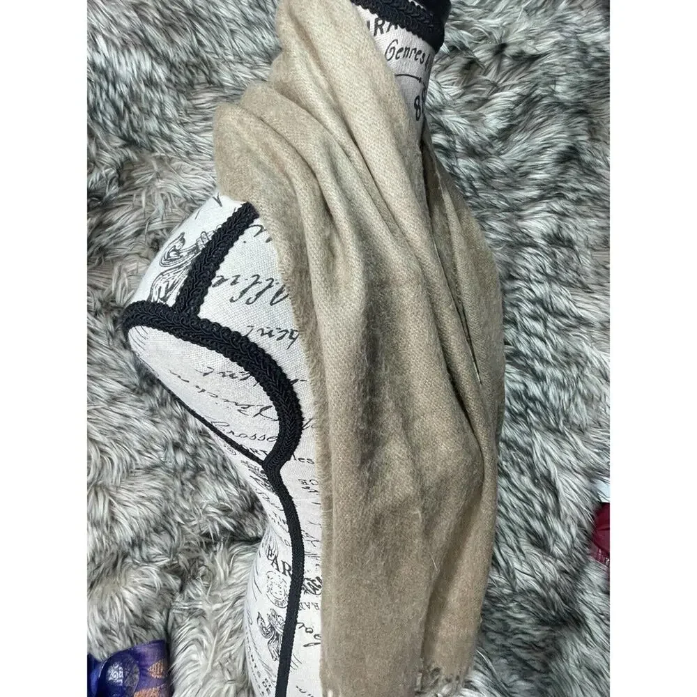 Christian Dior Monsieur 100% Acrylic Tan‎ Scarf 11 in x 4 ft